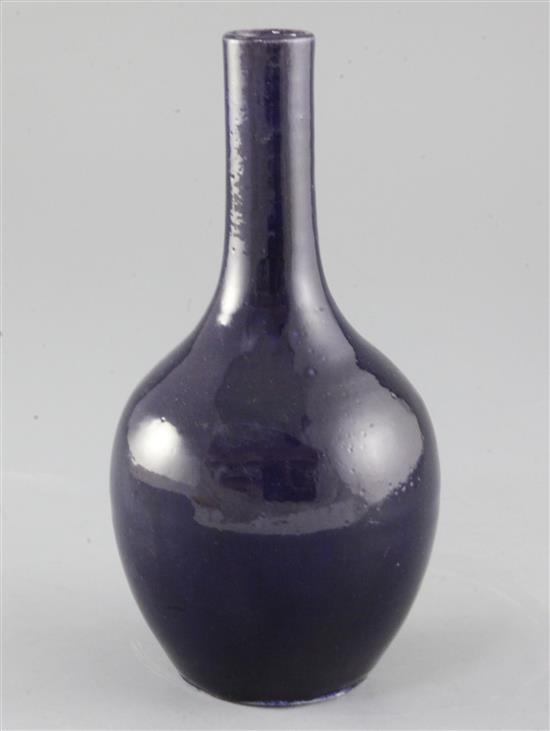 A Chinese aubergine glazed bottle vase, Qing dynasty c.1800, height 22cm